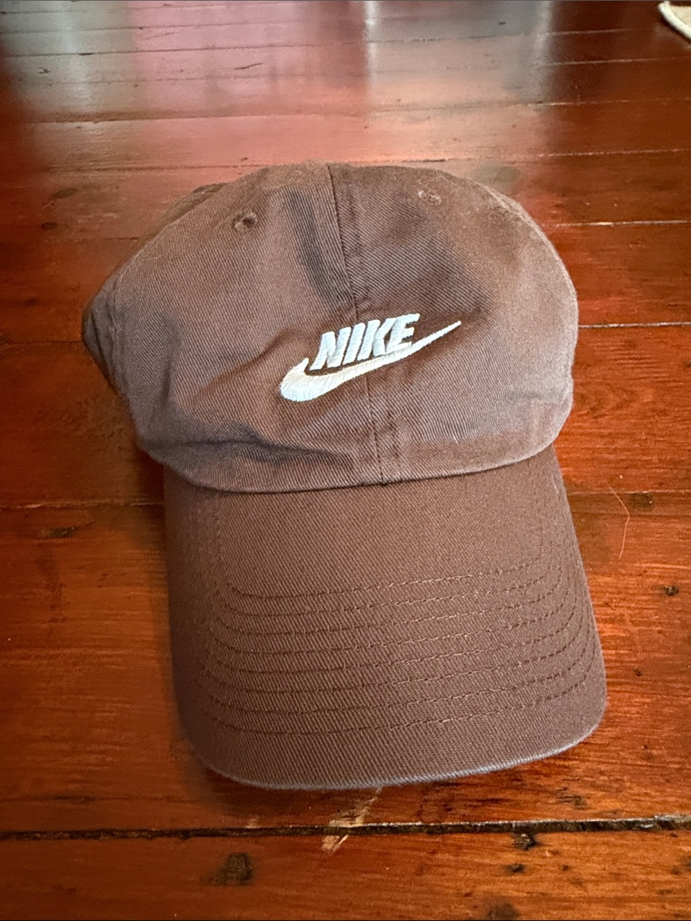 Nike Brown Baseball Cap with White Swoosh